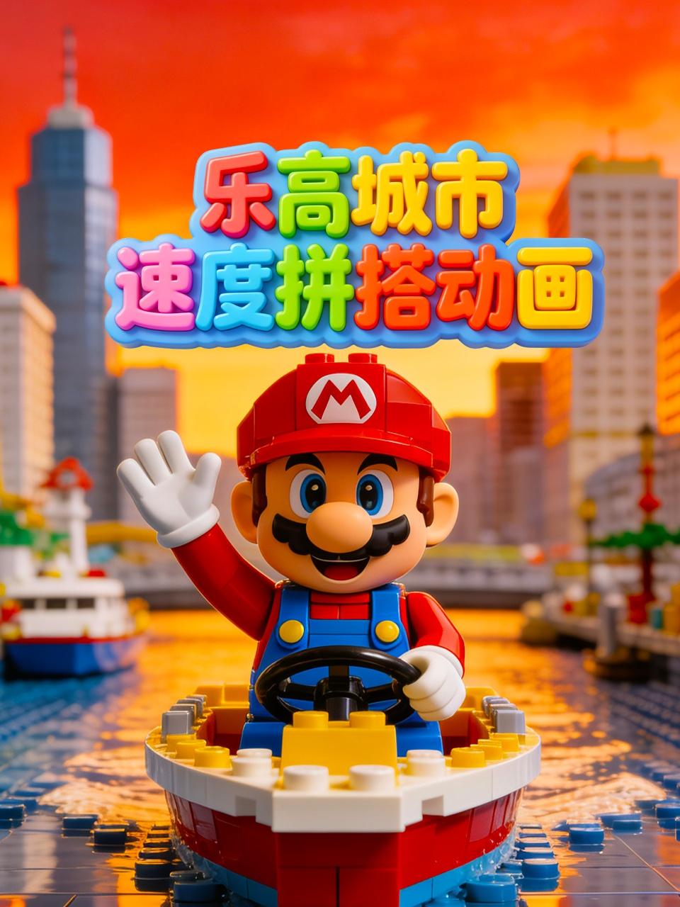 乐高城市速度拼搭动画